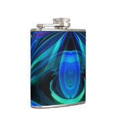 Blauer Fleck Abstrakt Flasche Flachmann (Rechts)