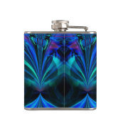 Blauer Fleck Abstrakt Flasche Flachmann (Rückseite)