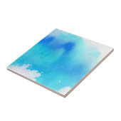 Blauer Fleck, abstrakte Handmalerei mit Wasserfarb Fliese (Seite)