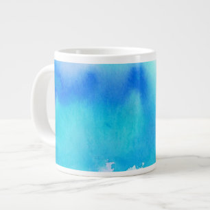 Blauer Fleck, abstrakte Wasserfarbe handgestrichen Jumbo-Tasse