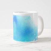 Blauer Fleck, abstrakte Wasserfarbe handgestrichen Jumbo-Tasse (Vorderseite Rechts)