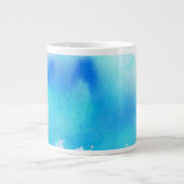 Blauer Fleck, abstrakte Wasserfarbe handgestrichen Jumbo-Tasse (Vorderseite)
