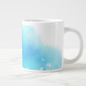 Blauer Fleck, abstrakte Wasserfarbe handgestrichen Jumbo-Tasse (Rechts)