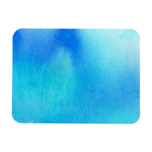 Blauer Fleck, Aquarell abstrakt Magnet (Horizontal)