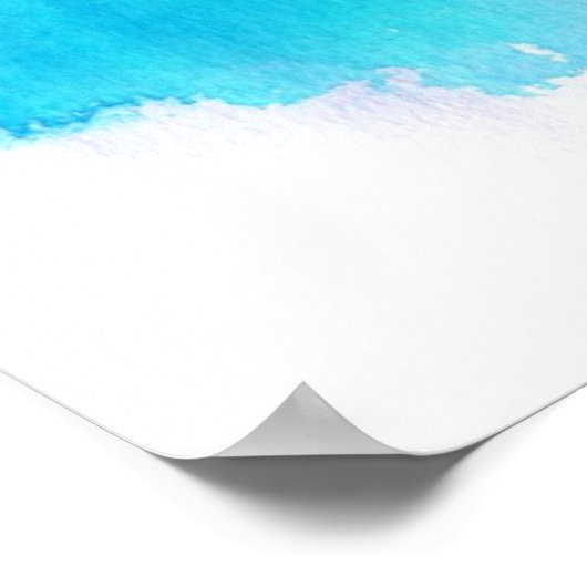 Blauer Fleck, Aquarell abstrakt Poster (Ecke)