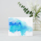 Blauer Fleck, Aquarell abstrakt Postkarte (Stehend Vorderseite)