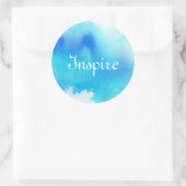 Blauer Fleck, Aquarell abstrakt Runder Aufkleber (Tasche)