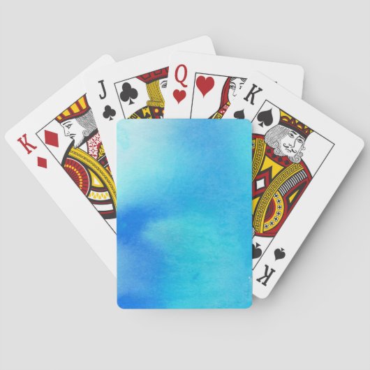 Blauer Fleck, Aquarell abstrakt Spielkarten (Rückseite)