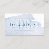 Blauer Fleck | Classic Azure Watercolor Monogram Visitenkarte (Vorderseite)