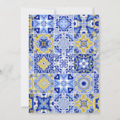 Blauer Fliesen Lemons Abschluss Einladung (Rückseite)