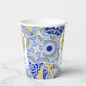 Blauer Fliesen Lemons Abschluss Pappbecher (Rechts)