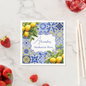 Blauer Fliesen Lemons Abschluss Serviette (Beispiel)