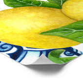 Blauer Fliesenboden und Zitrone Amalfi Brautparty  Poster (Ecke)