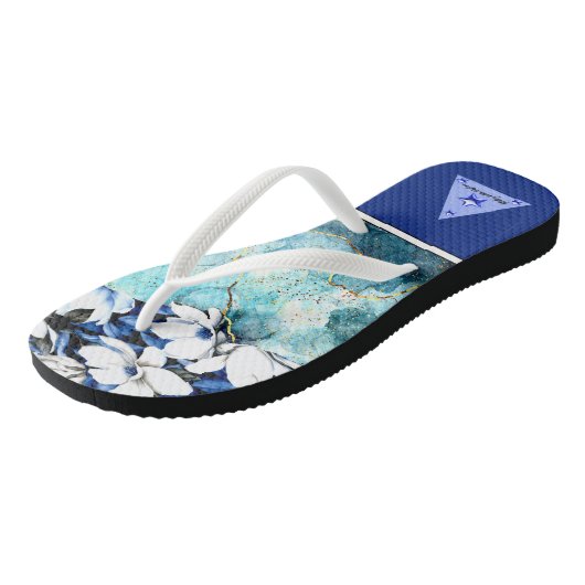 Blauer Flip Flops Badesandalen (Schrägansicht)