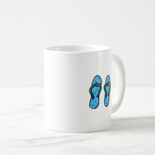 Blauer Flip Flops Kaffeetasse (VorderseiteRechts)