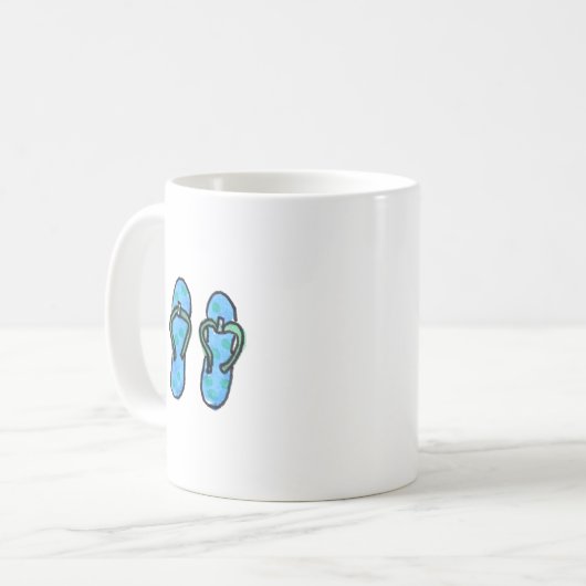 Blauer Flip Flops Kaffeetasse (Vorderseite Links)