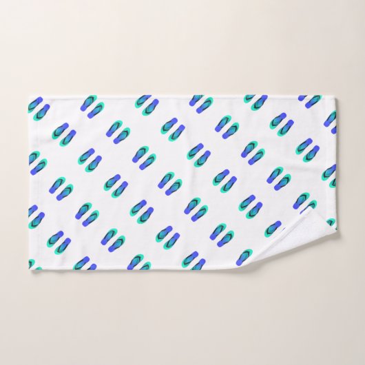 Blauer Flip Flops Kinder weiß Badhandtuch Set (Handtuch)