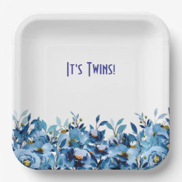 Blauer Flor- und Schmetterlingspapierplatte Pappteller