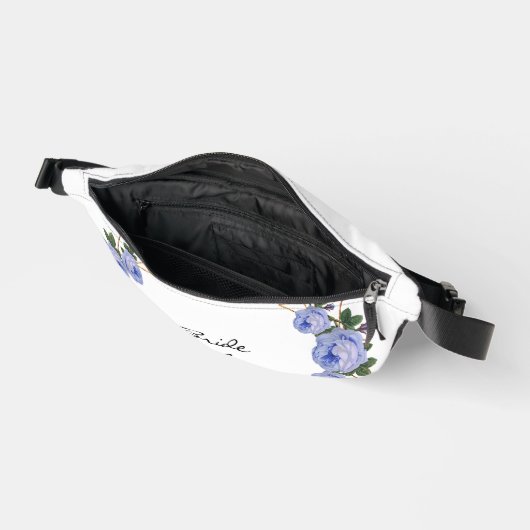 Blauer Flora Glitzer Geo Bauchtasche (Offen)