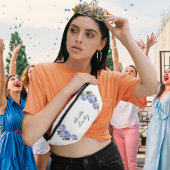 Blauer Flora Glitzer Geo Bauchtasche