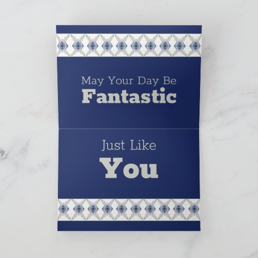 Blauer Floral Accented Karte (Innenseite)