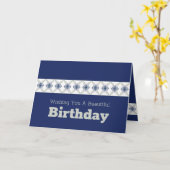 Blauer Floral Accented Karte (Gelbe Blume)