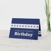 Blauer Floral Accented Karte (Vorderseite)