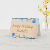 BLAUER FLORAL CUSTOM GEBURTSTAG KARTE (Gelbe Blume)