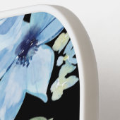 Blauer Floral Monogram Pickleball Paddel Schläger (Linke Seite)