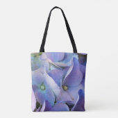 Blauer Floral Periwinkle Hydrangea Blume Tasche (Rückseite)