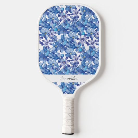 Blauer Florenname Pickleball Paddle (Rückseite)