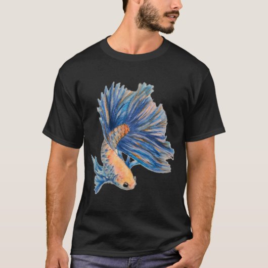 Blauer Flossen-Kampffisch T-Shirt (Vorderseite)