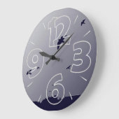 Blauer Flug Große Wanduhr (Winkel)