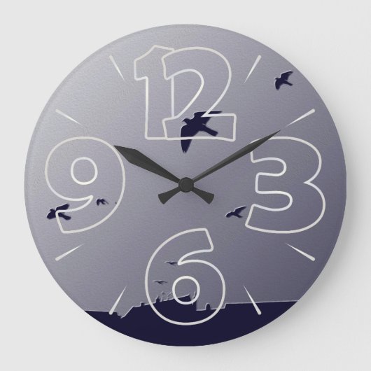 Blauer Flug Große Wanduhr (Vorderseite)
