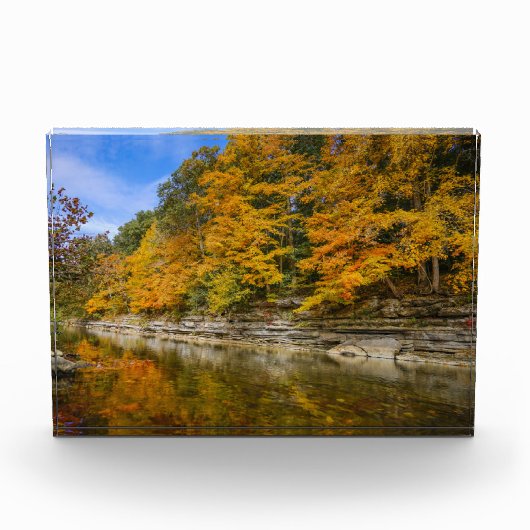 Blauer Fluss im Herbst Fotoblock (Vorderseite)