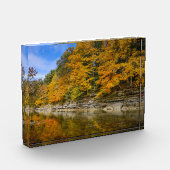 Blauer Fluss im Herbst Fotoblock (Links)