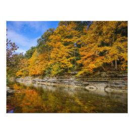 Blauer Fluss im Herbst Fotodruck
