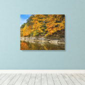 Blauer Fluss im Herbst Leinwanddruck (Insitu (Holzboden))
