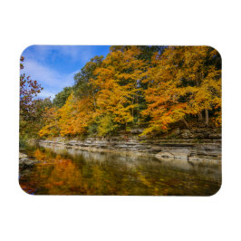 Blauer Fluss im Herbst Magnet