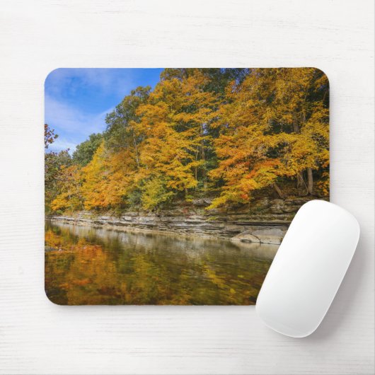 Blauer Fluss im Herbst Mousepad (Mit Mouse)