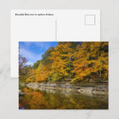 Blauer Fluss im Herbst Postcard Postkarte (Vorne/Hinten)