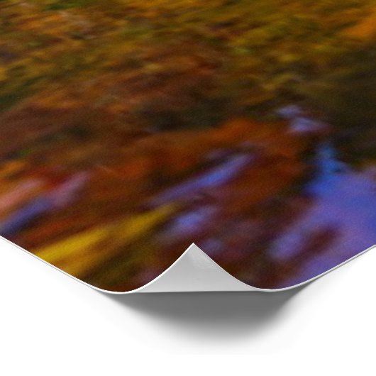 Blauer Fluss im Herbst Poster (Ecke)