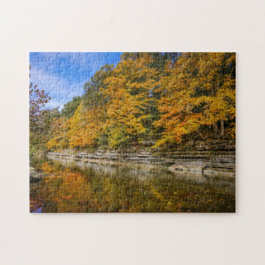 Blauer Fluss im Herbst Puzzle (Horizontal)
