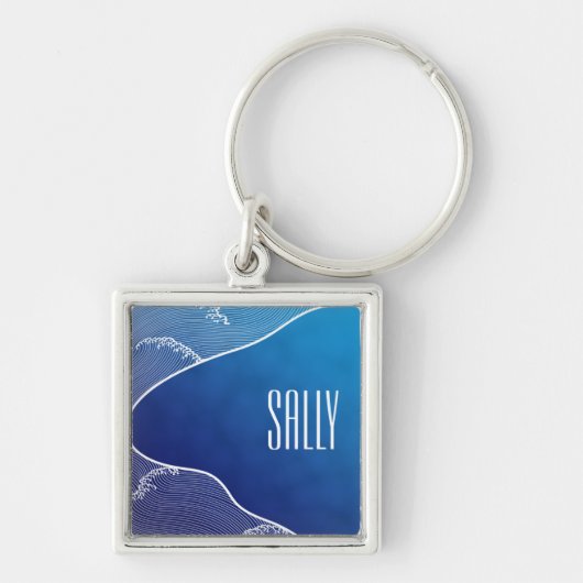 Blauer Fluss Schlüsselanhänger (Vorne)