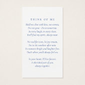 Blauer Foto Beerdigungskarte (Rückseite)