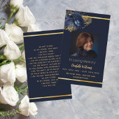 Blauer Foto-Beerdigungskarte Visitenkarte