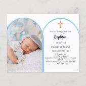 Blauer Foto Boy Cross Taufe (Vorderseite)