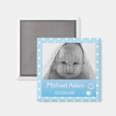 Blauer Foto-Magnet Magnet (Vorderseite/Rückseite)