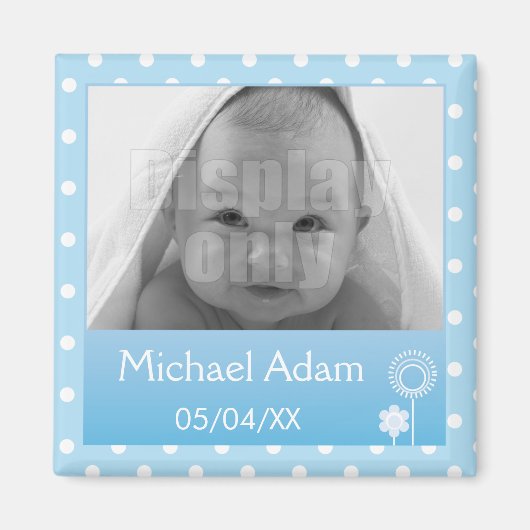 Blauer Foto-Magnet Magnet (Vorne)