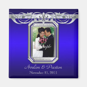 Blauer Foto Save the Date Magnet Großherzogin-